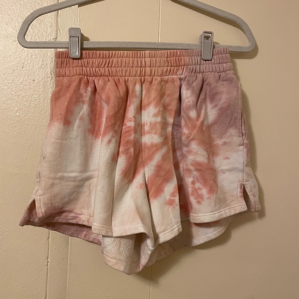 Abercrombie & Fitch Pink and White Tie-Dye Athletic Shorts